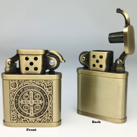 Wheel Lighter, Soft Flame Lift Arm Lighters, Antique Style Vintage Oil Lighter for Collection/Decorative/Gift/Present (Constantine Bronze)