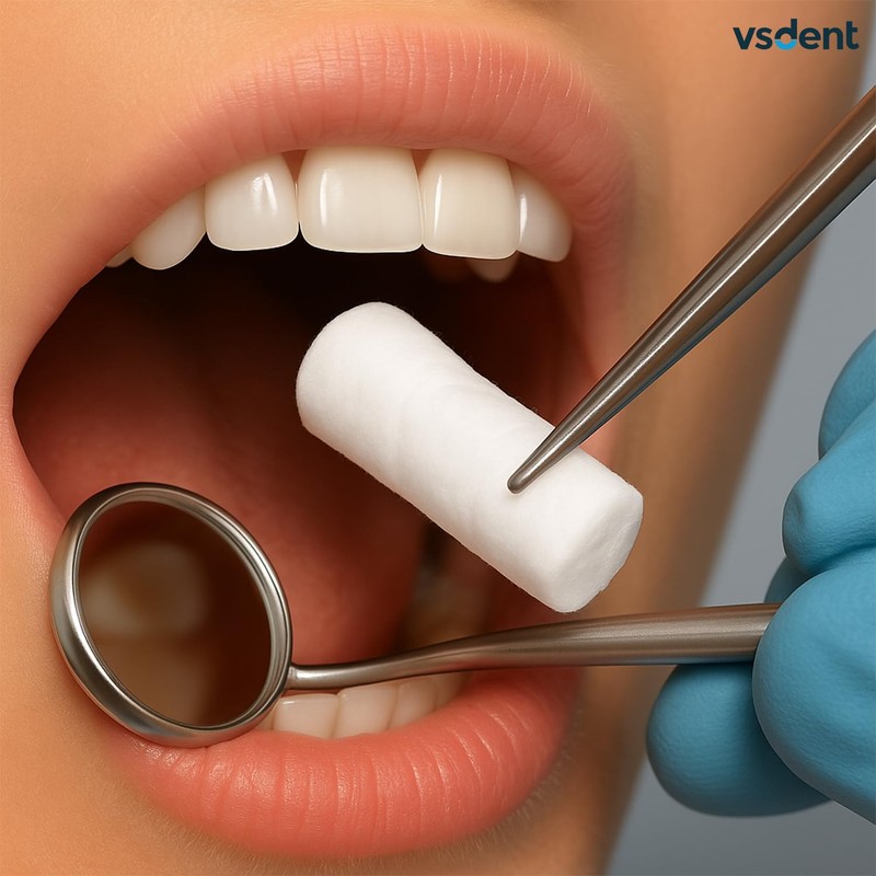 VSDent Dental Cotton Rolls 10x38mm, 600 Pcs (12 Rolls x