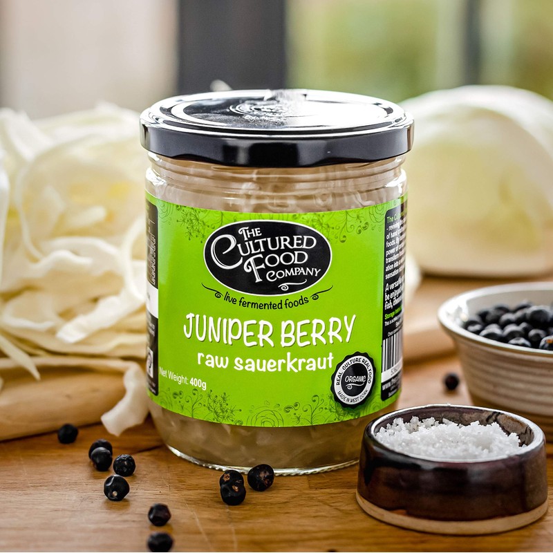 Juniper Berry Raw Sauerkraut, Organic, 400g
