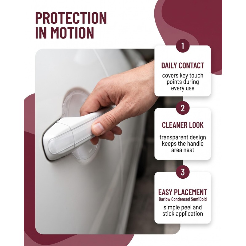RAMGLYO Car Door Handle Protection Film, Pack of 8 Transparent
