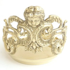 Brass Victorian Angel 4" Pillar Candle Holder - Set of 2