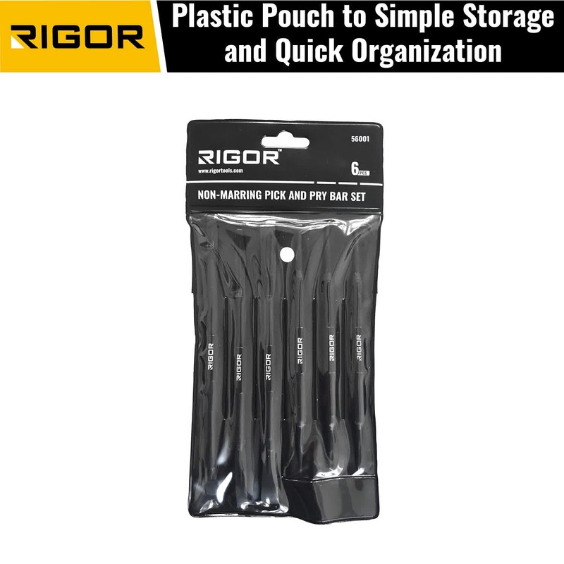 RIGOR 56001 Non-Marring Pick and Pry Bar Set, 6 PCS