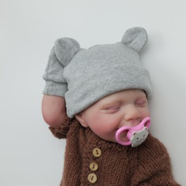 Premmie Caps and Gloves Coming Home from Hospital Beanie Bear Ears Cap Anti-Scratch Gloves