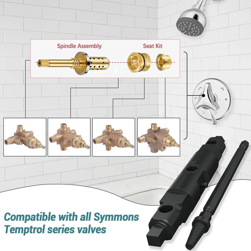 T35C-PRO Temptrol Universal Seat Removal Tools for Symmons, Professional Multi-Function