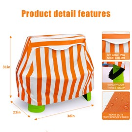 Kids Water Table Cover for Step 2 Rain Showers Splash Pond Water Table, Outdoor Waterproof Anti-UV Kids Water Play Table Cover (Orange)