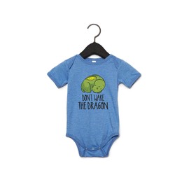 Don't Wake The Dragon Baby Boy Girl Onesie Newborn Organic Bodysuit Romper Blue