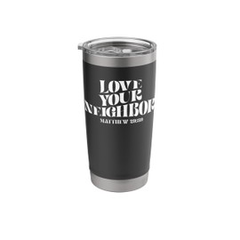 Retro Groovy Faith Matthew 22 39 Love Your Neighbor Chritian Stainless Steel Insulated Tumbler