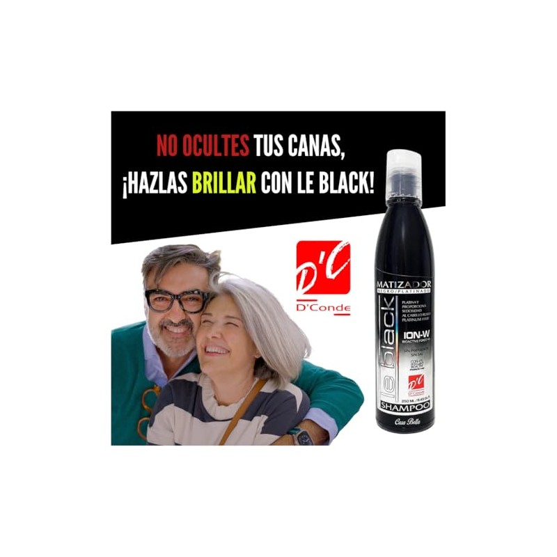 D'Conde Shampoo Matizador Le Black para Platinar Cabello Rubio, Pelo
