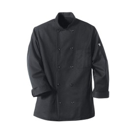 Chef Designs mens Black Coat Ten Pearl Buttons chefs jackets, Black, XX-Large US