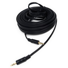 DRUT 15m 3.5mm to 3.5mm Stereo Audio AUX Cable Gold Connectors, Small 3 pin Jack to Jack Speaker Lead 50ft Black