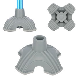 supregear Gehstock-Gummifuß, 19 mm Selbststehender Rutschfester Gummifuß für Gehstock, Klappstock, Wanderstock, Ersatz-Fußpolster mit 4 Zinken für Mehr Stabilität