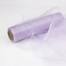 Stoff-Kollektion - Organza Table Runner Sold by the Metre Polyester - Organza Fabric Roll 15cm Wide & 9m Long - Decorative Table Runner for Weddings, Birthdays & Special Occasions - Lilac