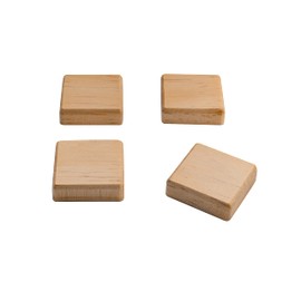 SIGEL BA211 Set of 4 powerful magnets, in wood, square, neodymium N42, 3.3 x 3.3 cm, Beige