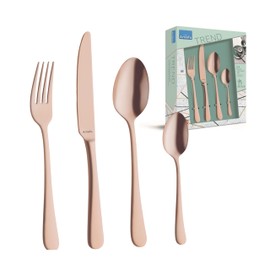 AMEFA AUSTIN Besteck Set 4 Personen (kupfer) | 16-teilig | PVD-veredelt | mattiertes Besteckset 4 Personen aus rostfreiem Edelstahl 18/0 in Kupferfarbe