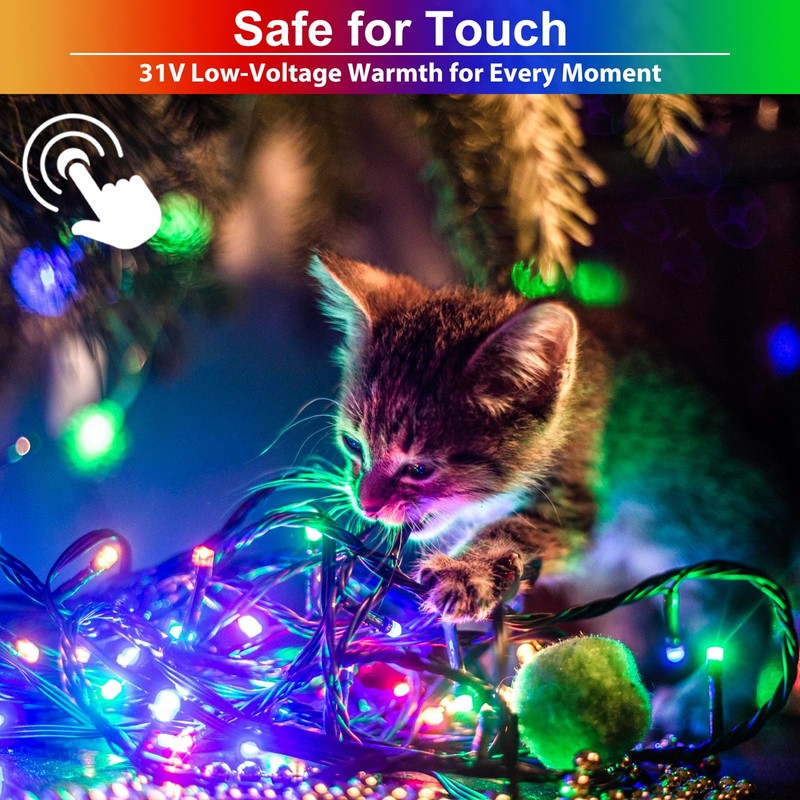 XmasBokeh String Lights Plug 300LED 30m Multicolor 8 Modes Timer