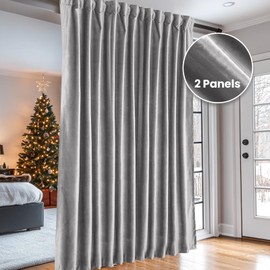 Dreaming Casa Grey Room Darkening Curtains for Living Room Thermal Insulated Rod Pocket Back Tab Window Curtain for Bedroom 2 Panels 100" W x 96" L