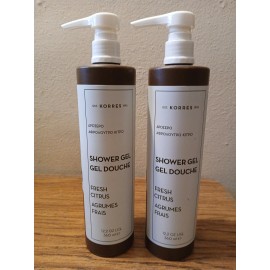 KORRES LOT OF 2 Korres SHOWER GEL Fresh Citrus 12.2oz / 360ml