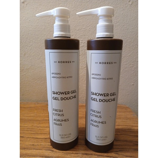 KORRES LOT OF 2 Korres SHOWER GEL Fresh Citrus 12.2oz