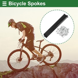 Motoforti Universal Bicycle Spokes Bike Wheel Spokes 14G 245mm Length Carbon Steel Black 1 Set