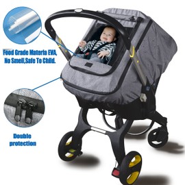 Car Seat Rain Cover,Universal Baby Stroller Accessory for Infant Car Seat Stroller,Waterproof, Windproof Protection,Protect from Dust Snow(Grey)
