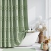 Dynamene Sage Green Fabric Shower Curtain, Tufted Chenille Striped Textured