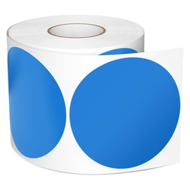 Meitaat Pack of 500 Round Stickers 76 mm Colour Coding Circle Labels Waterproof Roll Coding Dots Blue