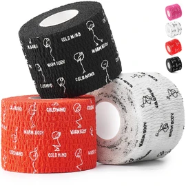 WARM BODY COLD MIND 2" Premium Lifting Thumb Tape for Weightlifting, Powerlifting & Strength Deadlift Training, for Crossfit, Hook Grip Tearable Cotton Sweat Proof (Mix 3 Rolls)