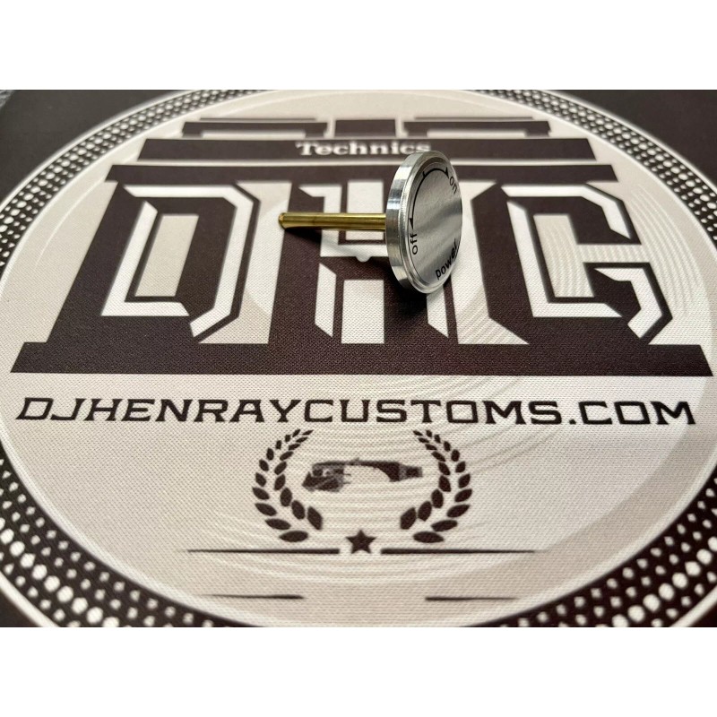 technics 1200 Mk2 on off knob brushed aluminum black text