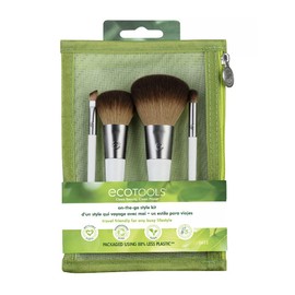 EcoTools On The Go Style Brush Set 4 Piece Set  Dual Pocket Case Cruelty-Free