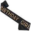 MGJSRNH Birthday Girl Sash for Women,Black Satin Rose Glitter Sash