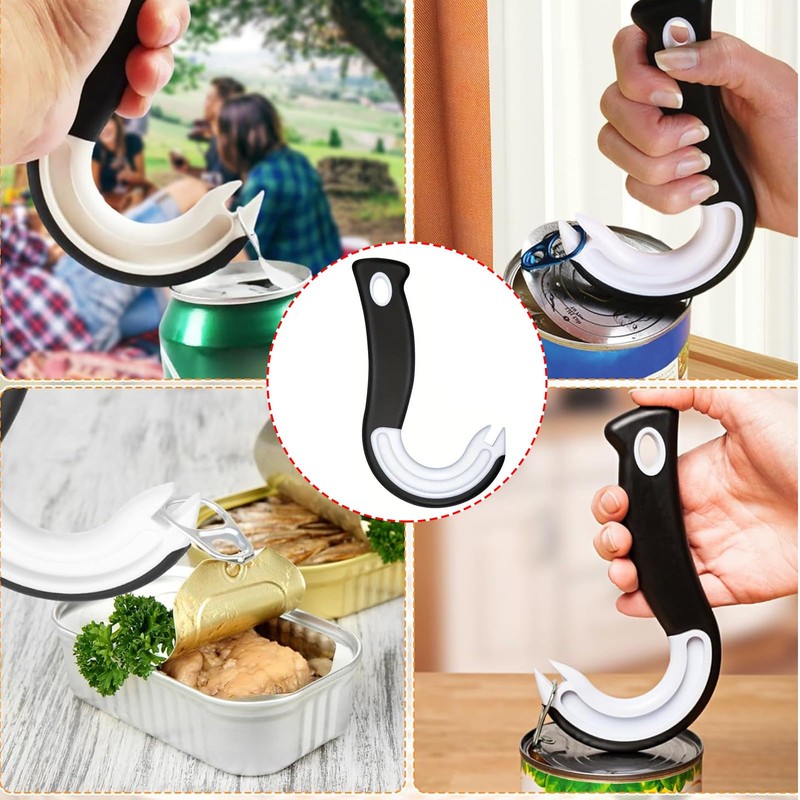 2 Ring Pull Can Opener Tin Opener for Arthritis Hands