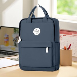 HYC00 Unisex Lightweight Backpack School Bag Water-resistant Casual Rucksack fits 14 inch Laptop for Boys Girls Travel Backpack Bookbag Men and Women College Daypack,Dark Blue