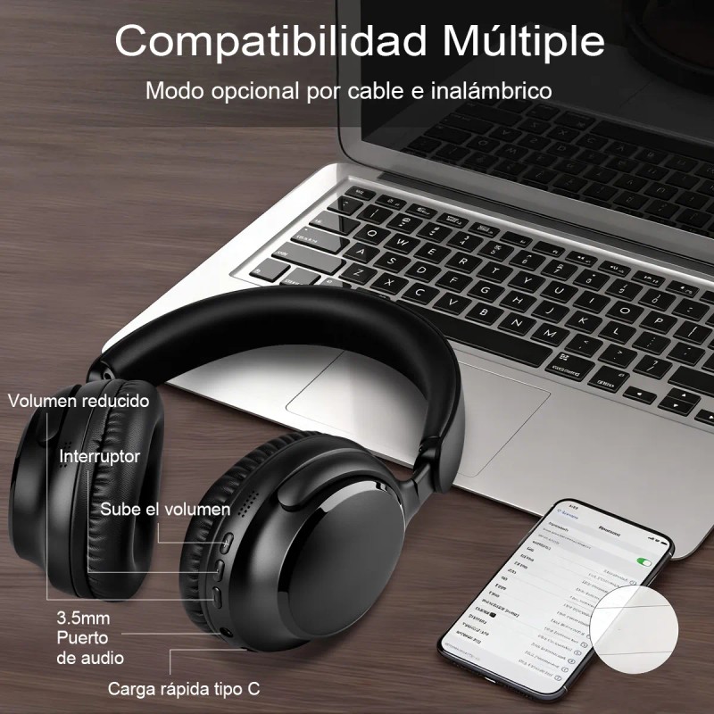 Kuiiyer Auriculares Bluetooth Auriculares inalmbricos Conexin ultrarrpida y estable a