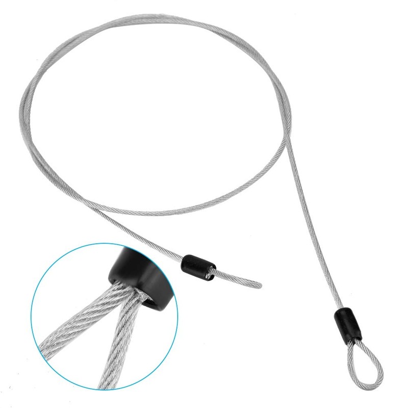 Lock Cable, 39.4in Stainless Steel Cable with Looped Ends, Security