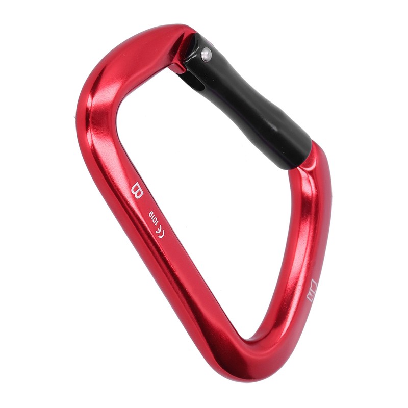 D shape Carabiner Climbing Buckle 25KN Lateral Tension Straight Opening