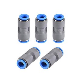 sourcing map Straight Push to Connector Reducer Fitting 12mm to 10mm Quick Release Pneumatic Connector Plastic Union Pipe Tube Fitting Grey 5Pcs