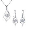 Silver Jewellery Set for Women, 925 Sterling Silver Heart Dangle