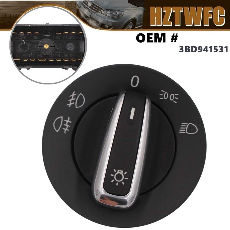HZTWFC Chrome Headlight Switch 3B0 941 531 3BD941531