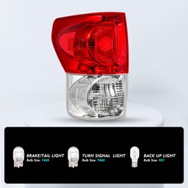 TUSDAR Fit For 2007-2009 Toyota Tundra Halogen Brake Taillight RED Rear Rear Outer Brake Taillight Taillamp Replacement Driver Side Only