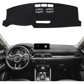 Tapete Cubierta para Tablero para Mazda 2017-2025 2026 CX-5 CX5 Accesorios (Sin HUD) Material de Franela Negra Antideslizante Tapete Cubierta para Tablero Parasol Protector contra Resplandor y