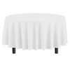 4-Pack White Plastic Table Cloth - 84-Inch Round Disposable Tablecloth