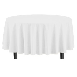 4-Pack White Plastic Table Cloth - 84-Inch Round Disposable Tablecloth for Parties - Round Tablecloth - Disposable Table Cloths for Parties - Plastic Table Cover for Picnics - Exquisite