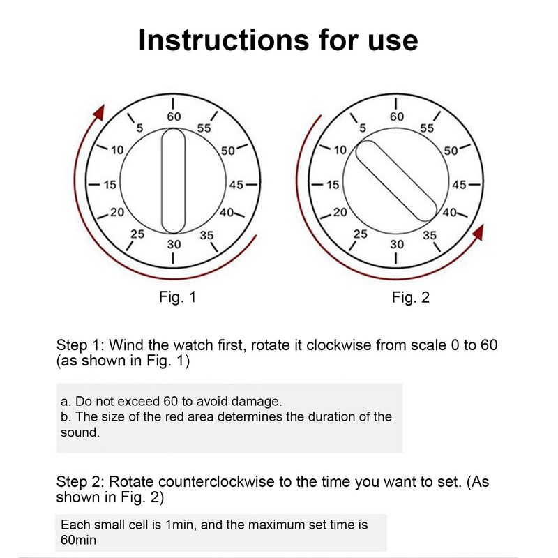 Visual Timer, Mechanical Kitchen Timer Time Silent Quartz Clock Kitchen