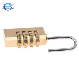 Small Format Combination Lock, 4-Digit Locker Lock with Zinc Alloy Body and Steel Shackle, Padlock for Lockers and Suitcases, EUROXANTY Security Technology, 10 x 24 mm Opening