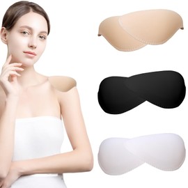 3 Pairs Foam Shoulder Pads for Women, Sewing Shoulder Pads in Black, Nude and White, Soft, Durable Shoulder Pads for Men and Women, Blazer, Coat and Clothing