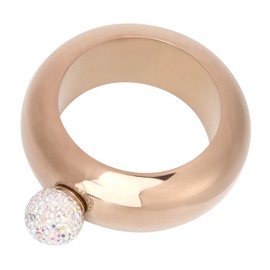 Stainless Steel Bracelet Flask for Women Crystal Surround Set Portable 3.5oz Bracelet Jug Hollow Round Hip Flask for Party Pub Night Club Outdoor Activities (Bright Rose Gold)