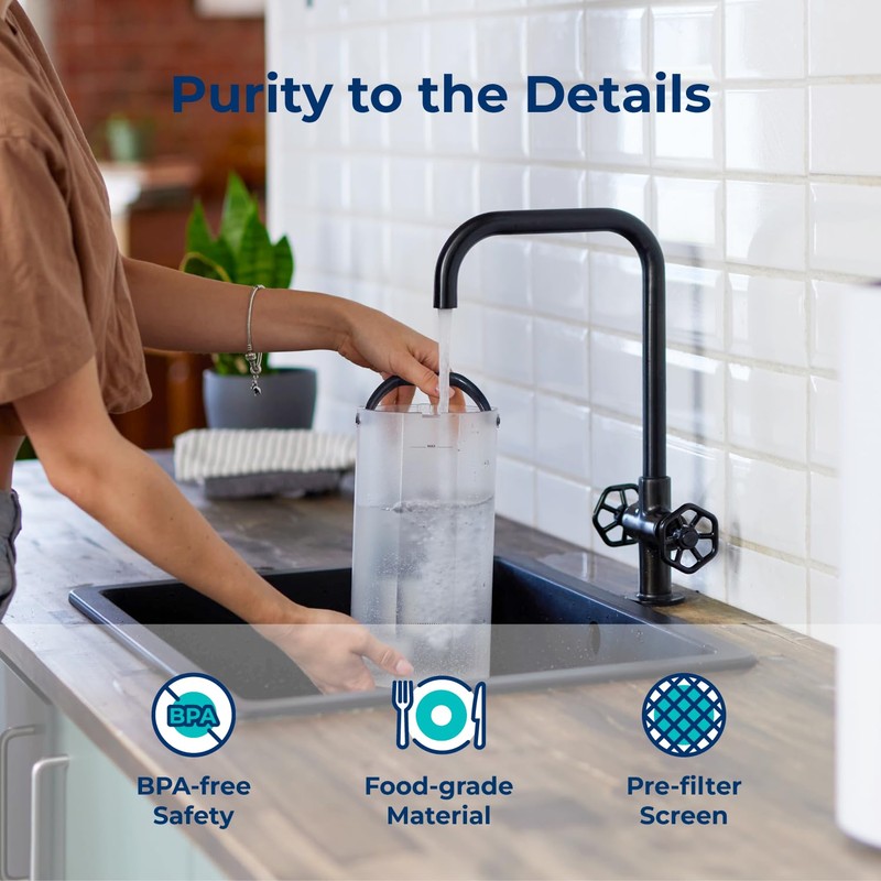 Bluevua 0.5 Gallons Feed Water Tank, Replacement for RO100ROPOT-Travel Countertop