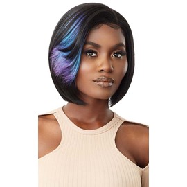 Outre Color Bomb Synthetic Hair HD Lace Front Wig - BETTINA (Color:1B Off Black)