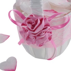 EinsSein 2 x Wedding Flower Rose Scatter Baskets 17 x 26 x 13 cm Pink White Flower Basket Flower Girl Scatter Basket Basket Flower Baskets Flower Children Flowers Scattering Basket