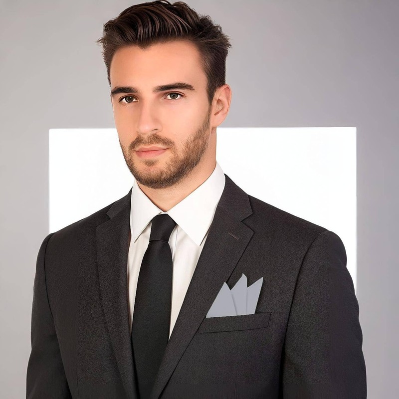 The Tie Co™ Satin Polyester Pocket Square – 28x28cm Handkerchief/Hanky